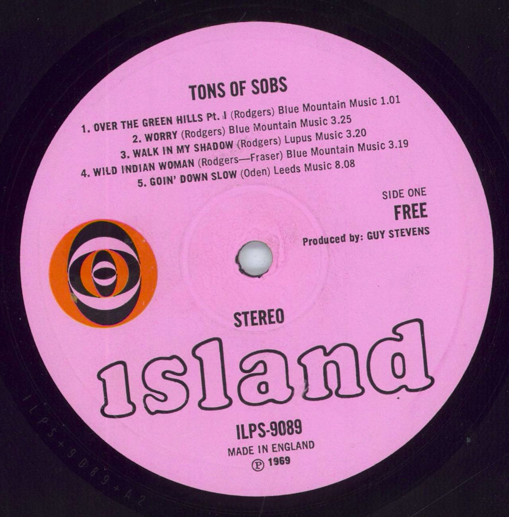 Free Tons Of Sobs - 1st - VG UK vinyl LP album (LP record)