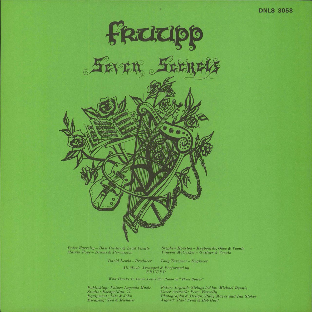 Fruupp Seven Secrets + Insert - Misprint UK vinyl LP album (LP record) 1974