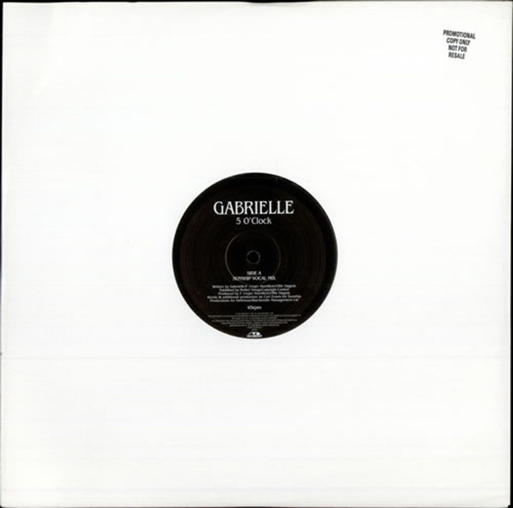 Gabrielle 5 O'Clock UK Promo 12" vinyl single (12 inch record / Maxi-single) STAY3