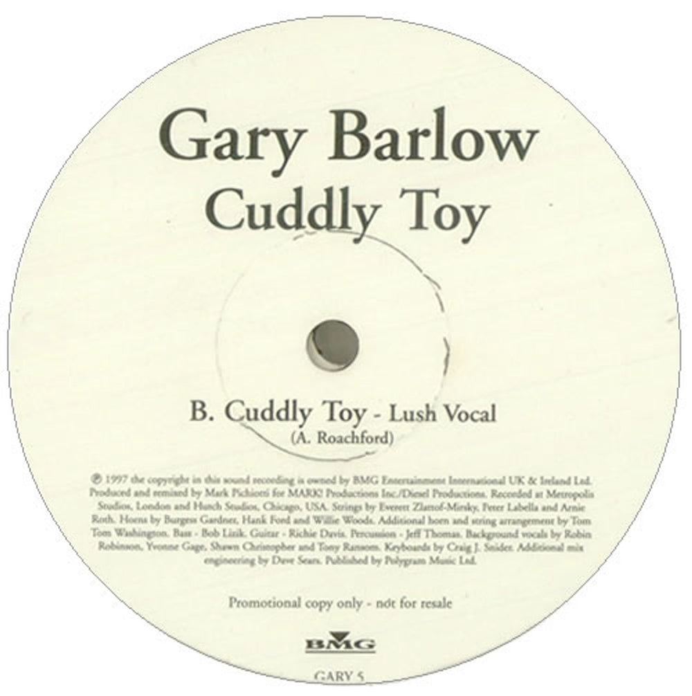 Gary Barlow Cuddly Toy - Double Pack UK Promo 12" vinyl single (12 inch record / Maxi-single) GARY5