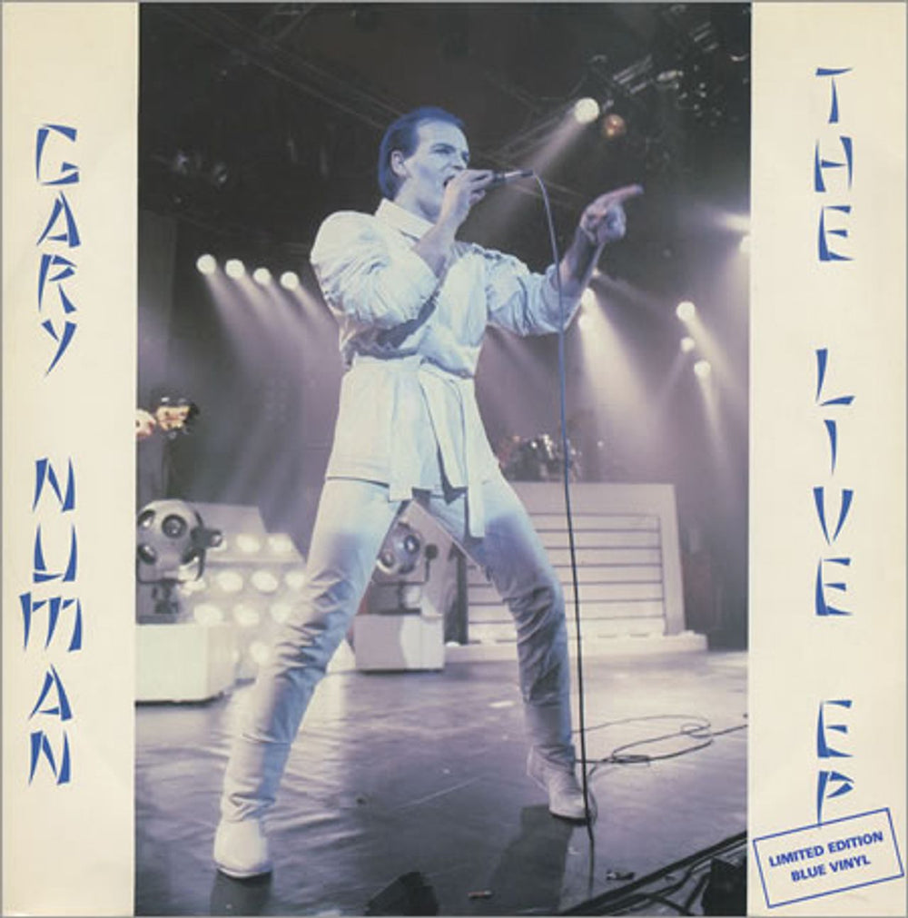 Gary Numan The Live EP - Blue Vinyl UK 12" vinyl single (12 inch record / Maxi-single) NUM7