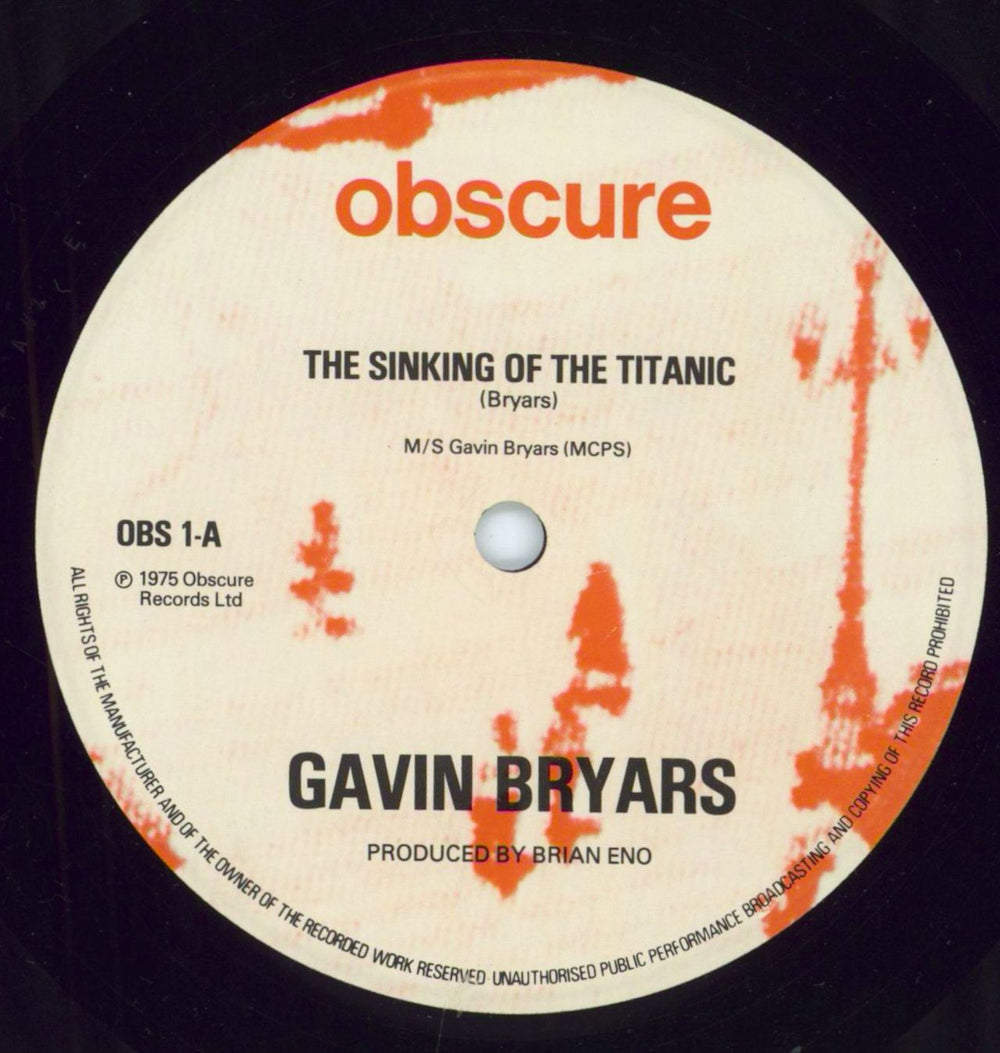 Gavin Bryars The Sinking Of The Titanic - 2nd UK vinyl LP album (LP record) GVNLPTH794018