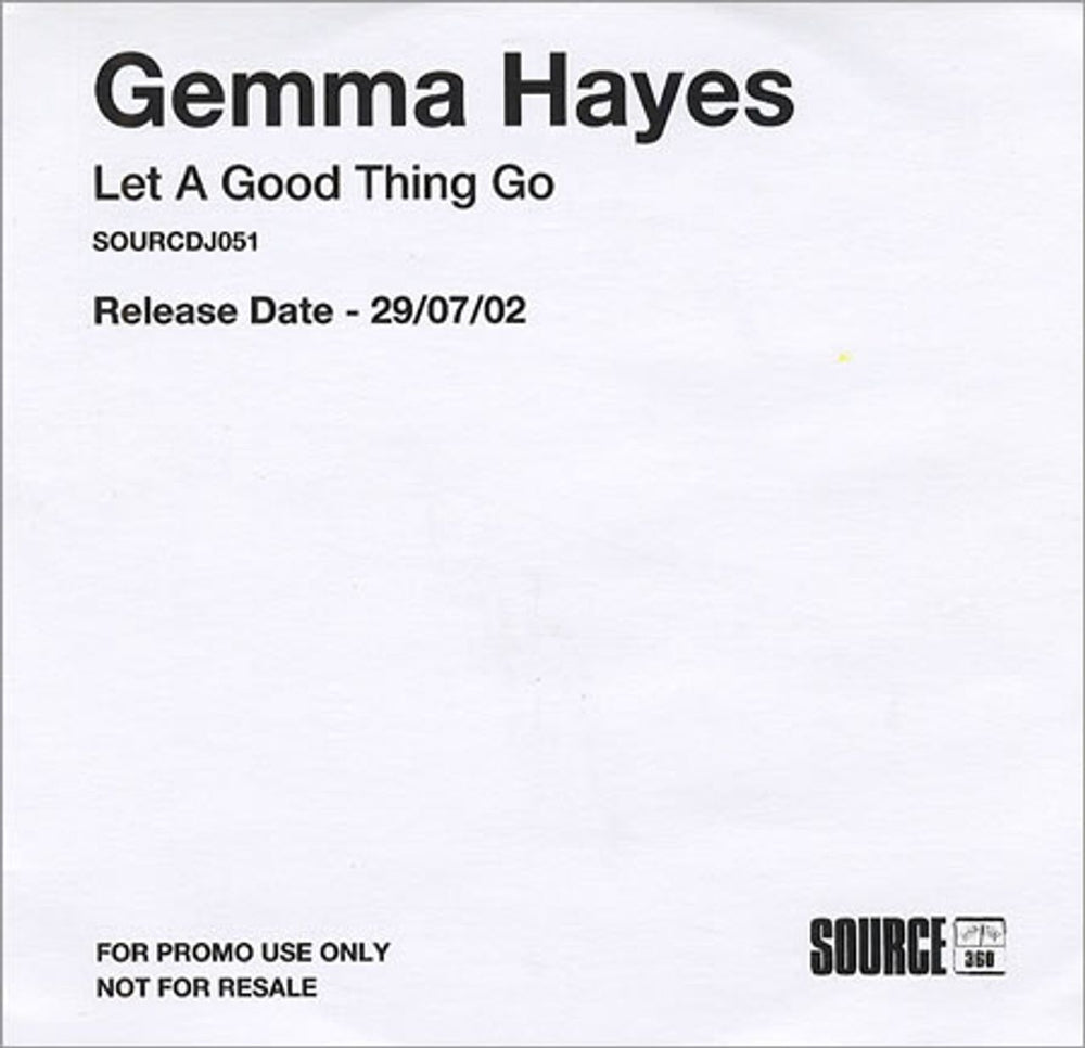 Gemma Hayes Let A Good Thing Go UK Promo CD-R acetate CD ACETATE