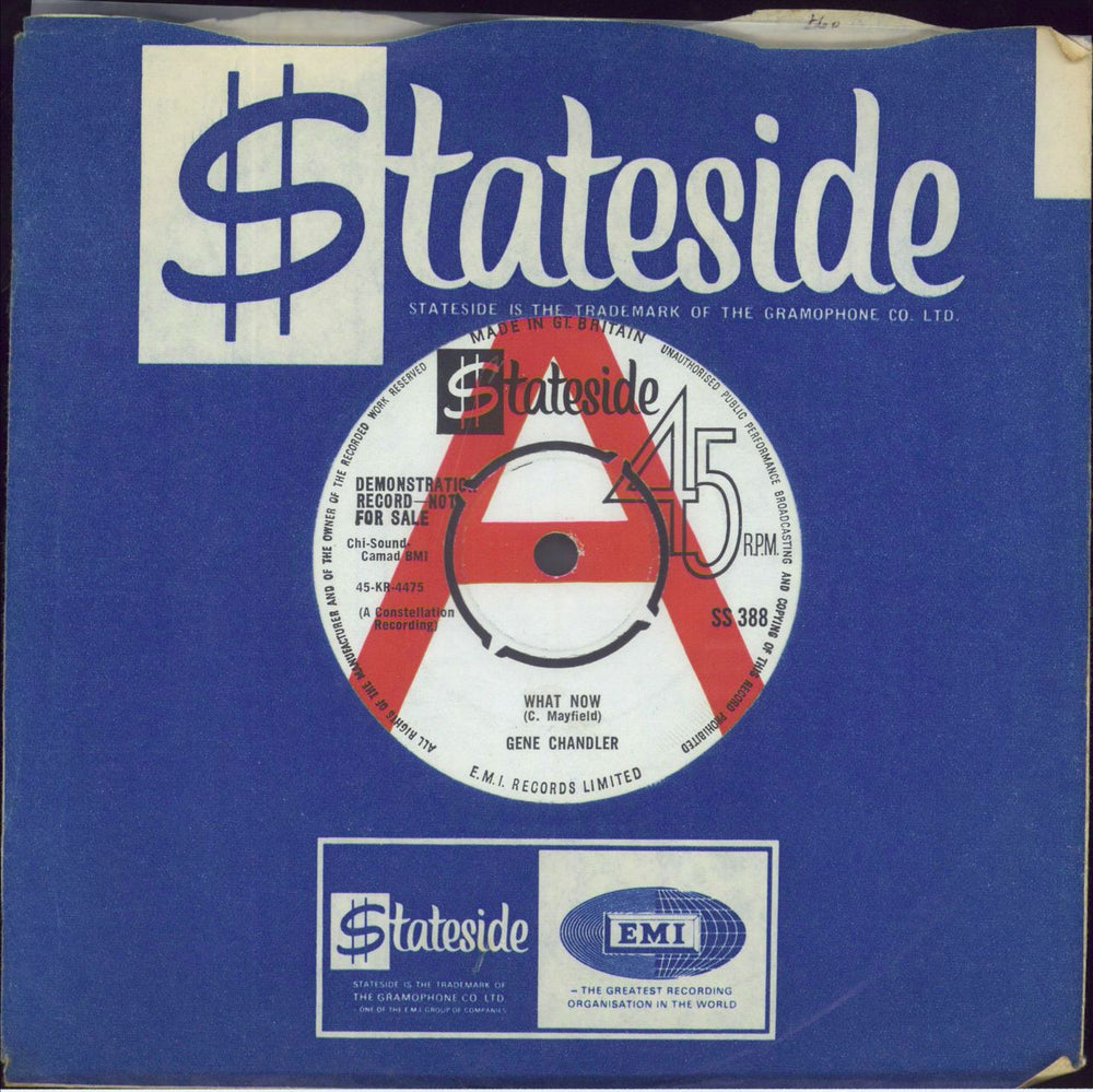 Gene Chandler What Now - Demo UK 7" vinyl single (7 inch record / 45) SS388