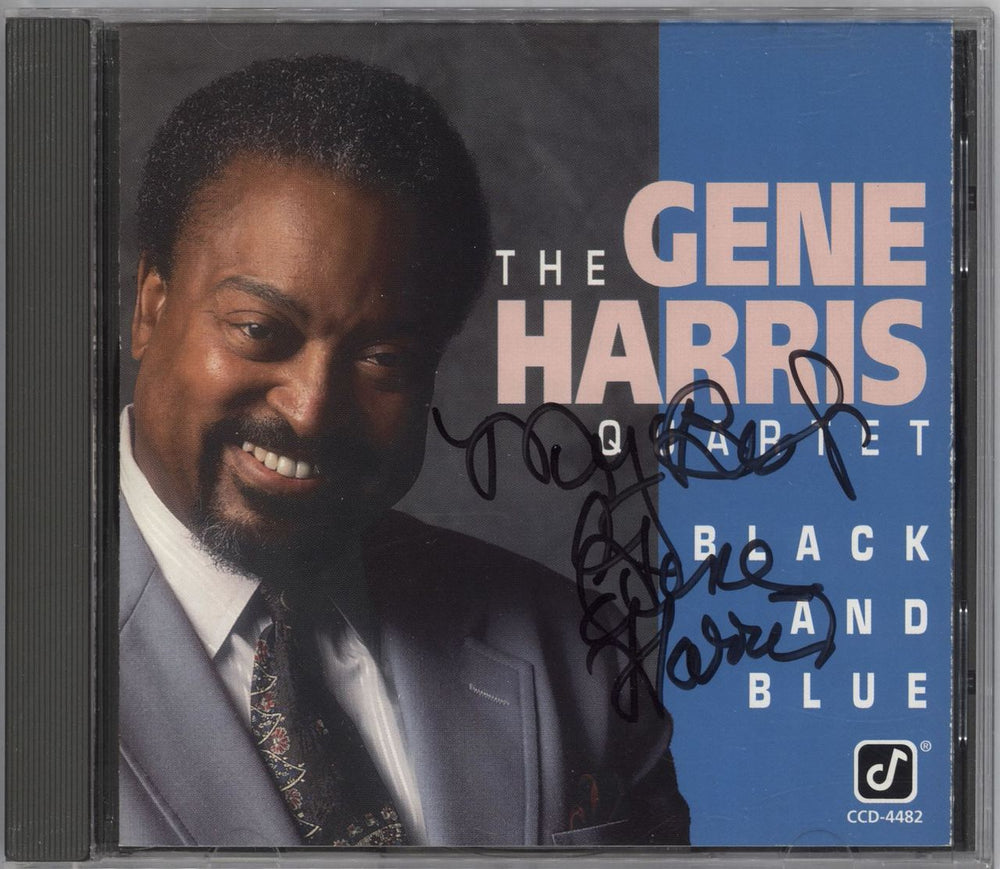 Gene Harris Black And Blue - Autographed US CD album (CDLP) CCD-4482