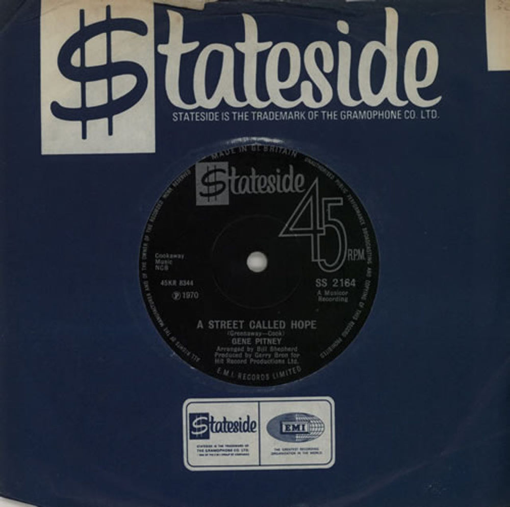 Gene Pitney A Street Called Hope UK 7" vinyl single (7 inch record / 45) SS2164
