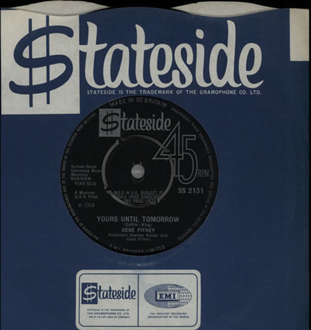 Gene Pitney Yours Until Tomorrow UK 7" vinyl single (7 inch record / 45) SS2131