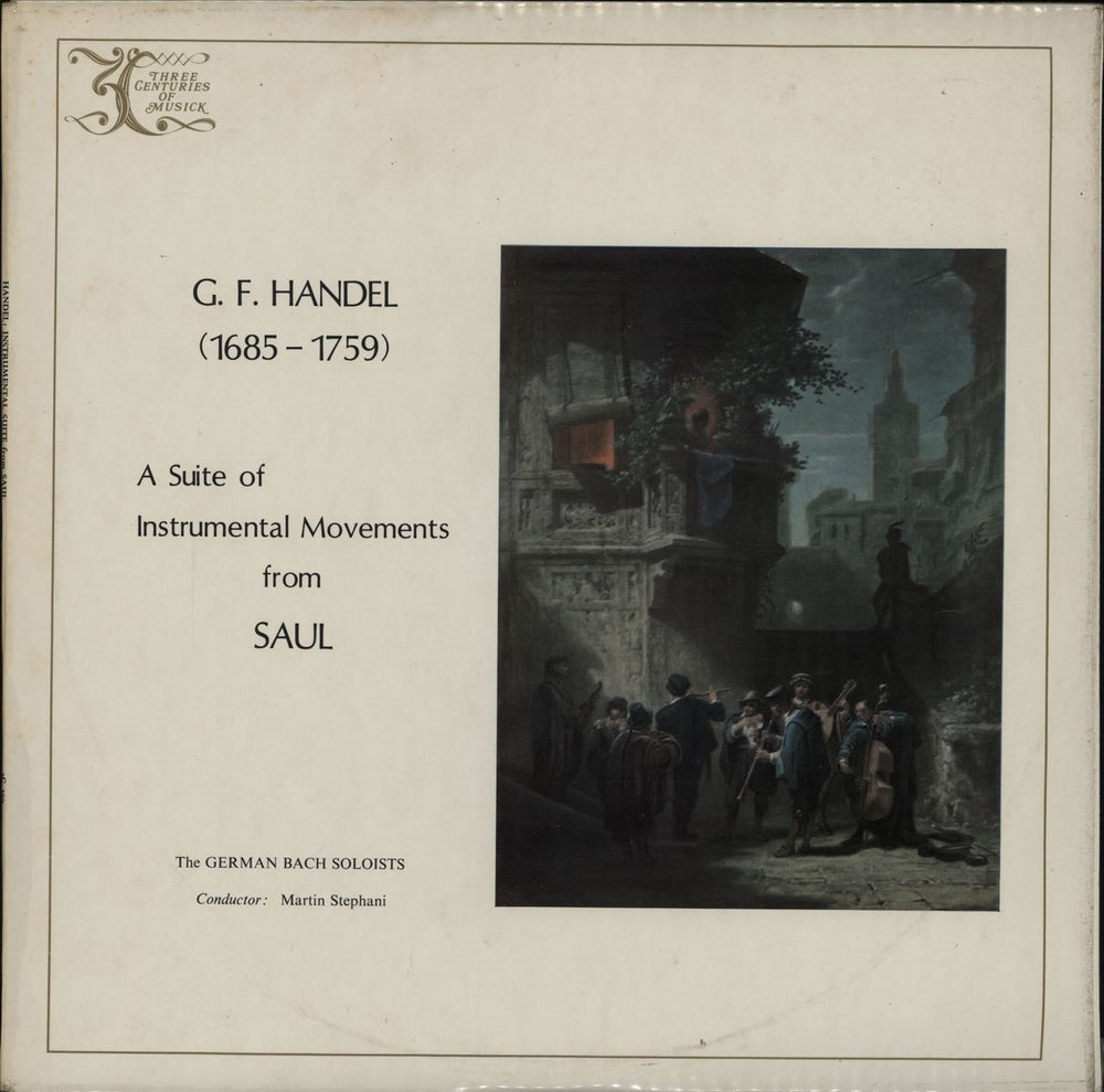 George Frideric Handel A Suite Of Orchestral Movements From SAUL UK vinyl LP album (LP record) 3C309