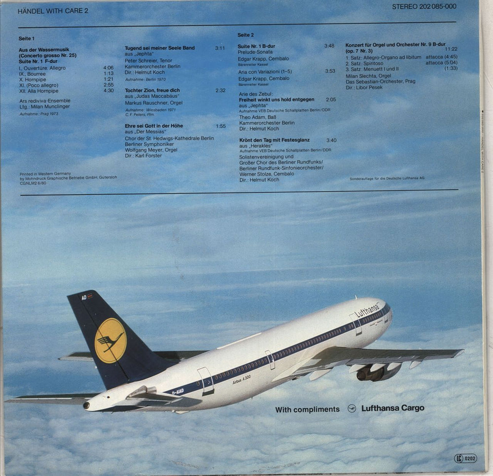 George Frideric Handel Händel With Care II German Promo vinyl LP album (LP record)