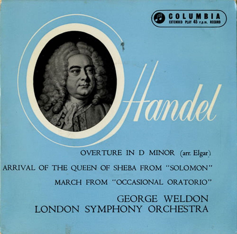 George Frideric Handel Overture In D Minor UK 7" vinyl single (7 inch record / 45) SED5516