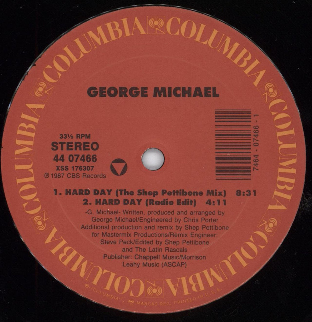 George Michael Hard Day - stickered shrink US 12" vinyl single (12 inch record / Maxi-single) GEO12HA07723