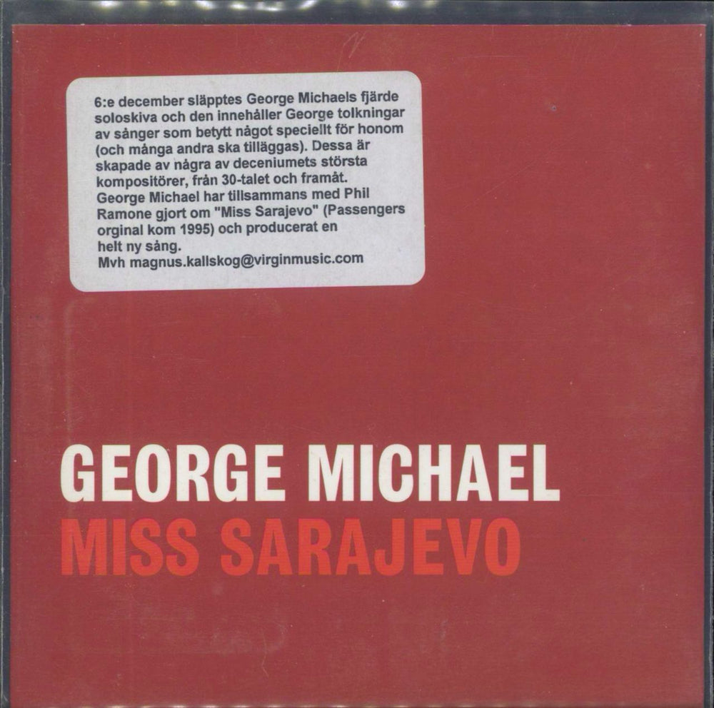 George Michael Miss Sarajevo Swedish Promo CD single (CD5 / 5") GMX99