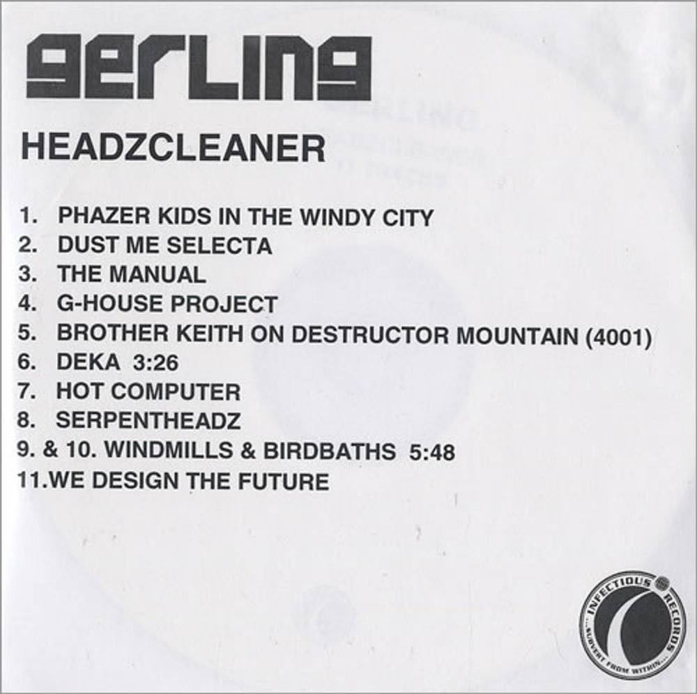 Gerling Headzcleaner UK Promo CD-R acetate CD-R ACETATE