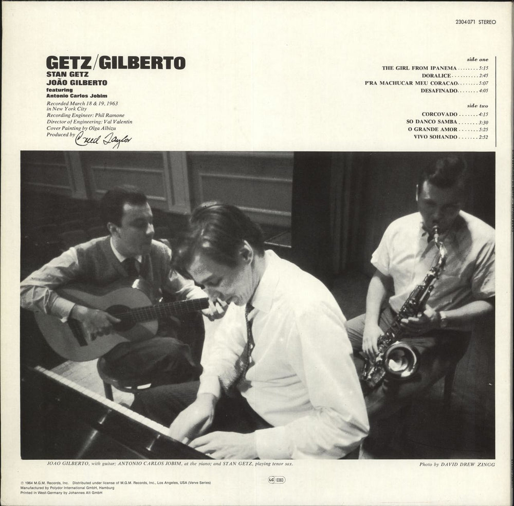 Getz / Gilberto Getz/Gilberto German vinyl LP album (LP record)