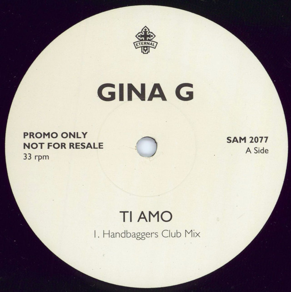 Gina G Ti Amo UK Promo 12" vinyl single (12 inch record / Maxi-single) SAM2077