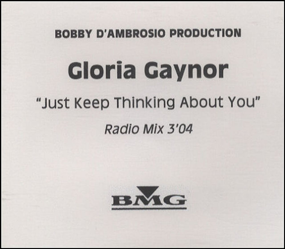 Gloria Gaynor Just Keep Thinking About You UK Promo CD-R acetate CD ACETATE