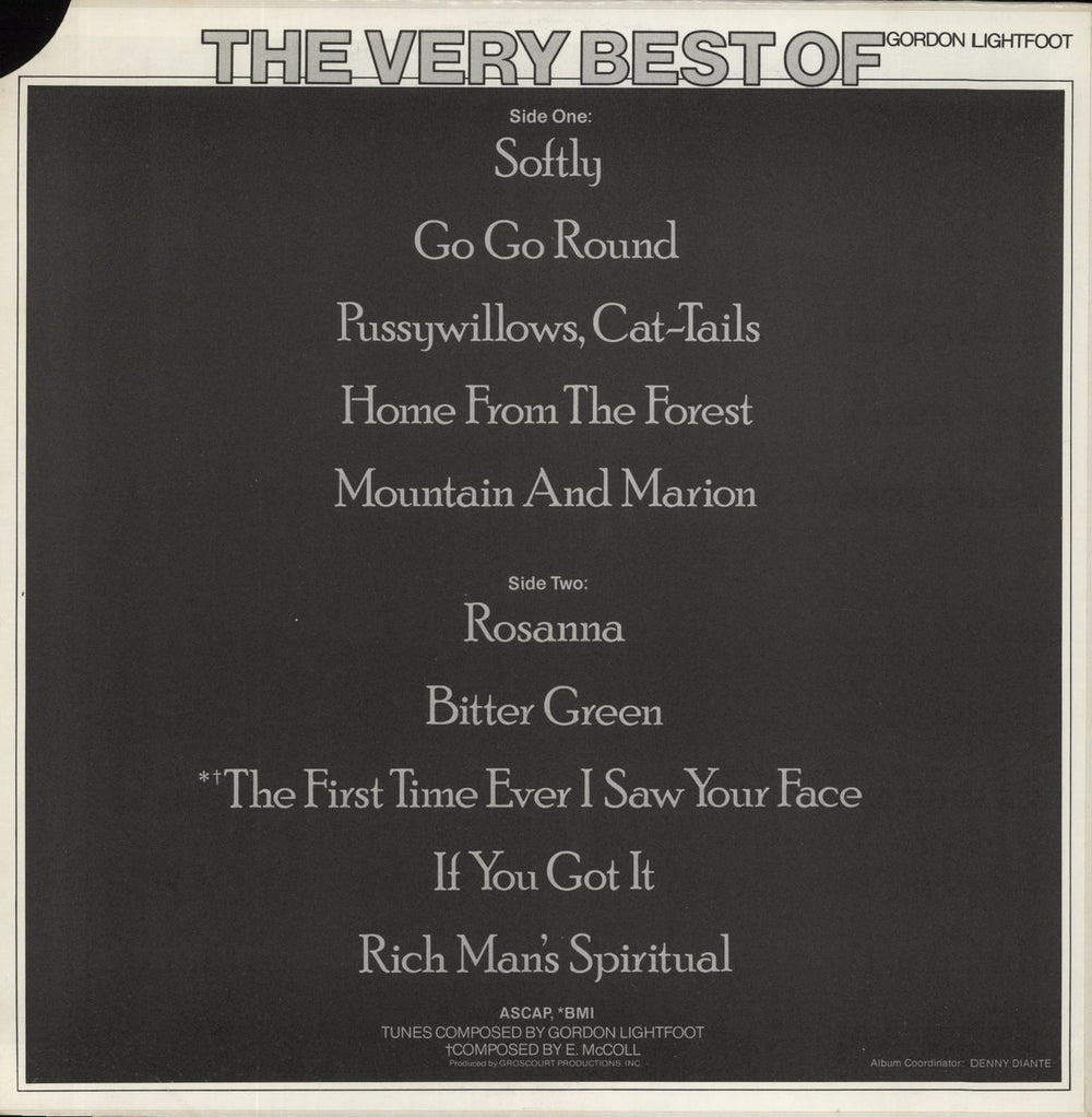 Gordon Lightfoot The Very Best Of Gordon Lightfoot Volume II US vinyl LP album (LP record)