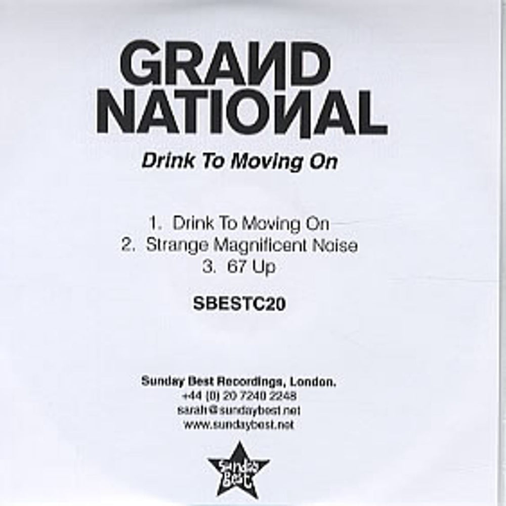 Grand National Drink To Moving On UK Promo CD-R acetate CD-R ACETATE