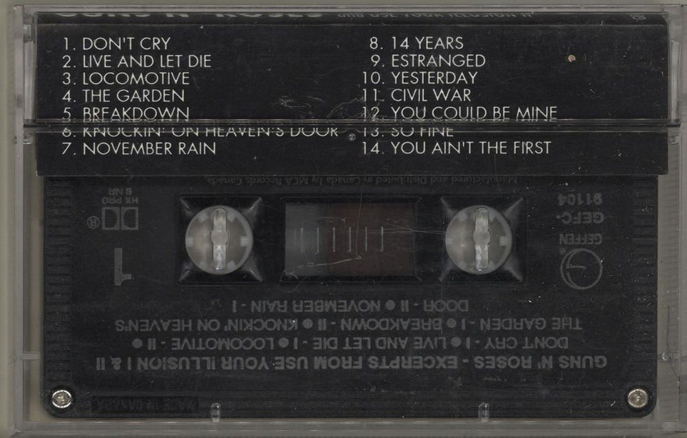 Guns N Roses Excerpts From Use Your Illusion I & II Canadian Promo cassette album GNRCLEX689018