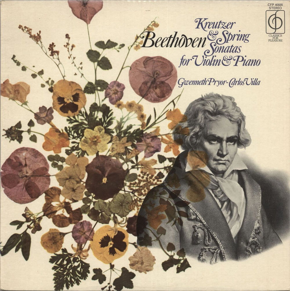 Gwenneth Pryor & Carlos Villa Beethoven: Kreutzer & Spring Sonatas for Violin & Piano UK vinyl LP album (LP record) CFP40035
