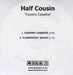 Half Cousin Country Cassette UK Promo CD-R acetate CD-R ACETAT