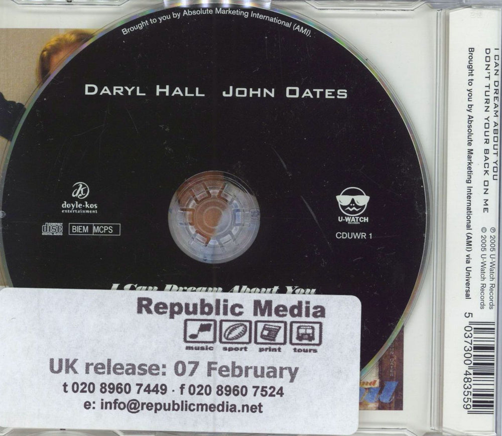 Hall & Oates I Can Dream About You UK CD single (CD5 / 5") 5037300483559