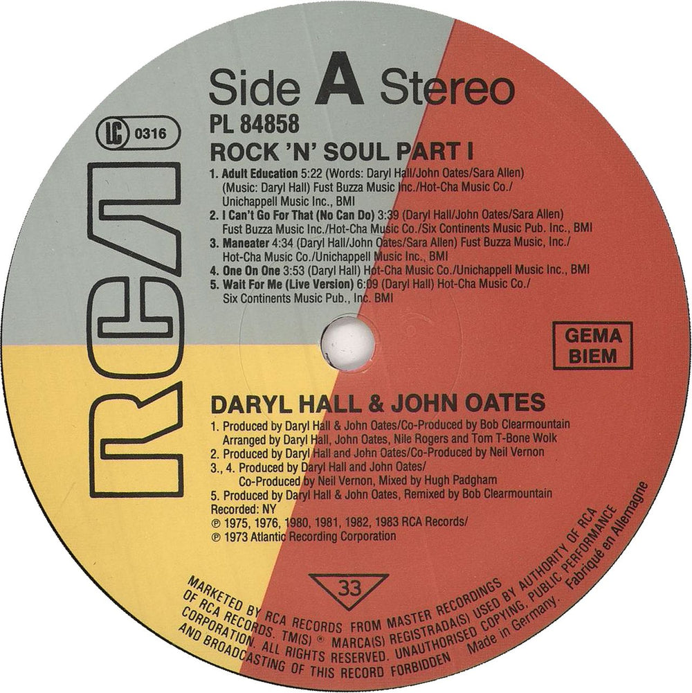 Hall & Oates Rock 'N Soul Part 1 + Calendar German vinyl LP album (LP record) HNOLPRO245362