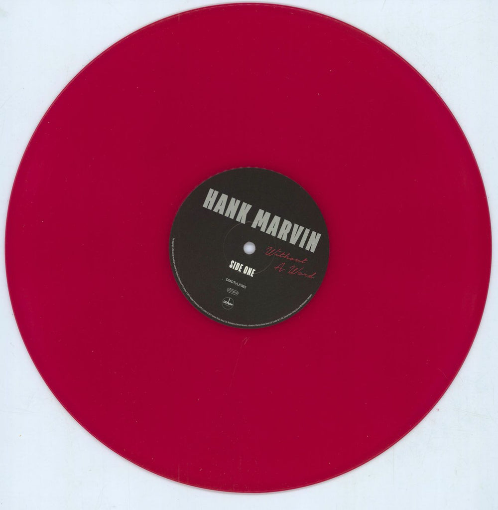 Hank Marvin Without A Word - Red Vinyl + Signed photo UK vinyl LP album (LP record) 5014797896031