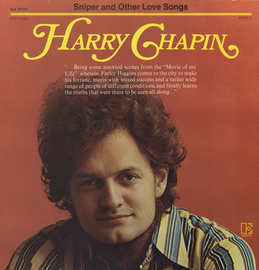 Harry Chapin Sniper And Other Love Songs German vinyl LP album (LP record) ELK42125