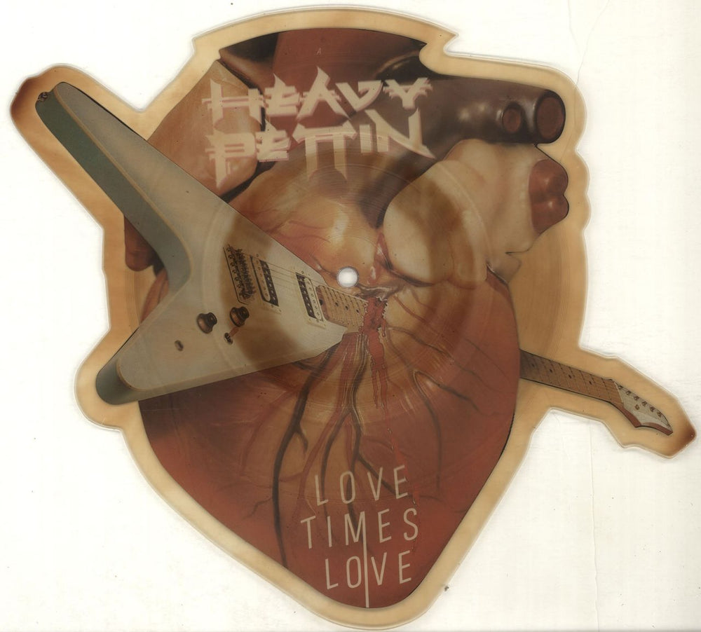 Heavy Pettin Love Times Love - Discolouration UK shaped picture disc (picture disc vinyl record) HEPP3