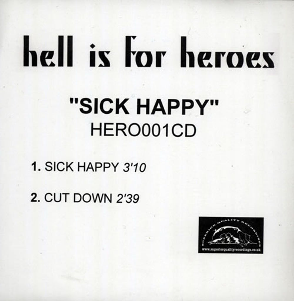 Hell Is For Heroes Sick Happy UK Promo CD-R acetate CDR ACETATE