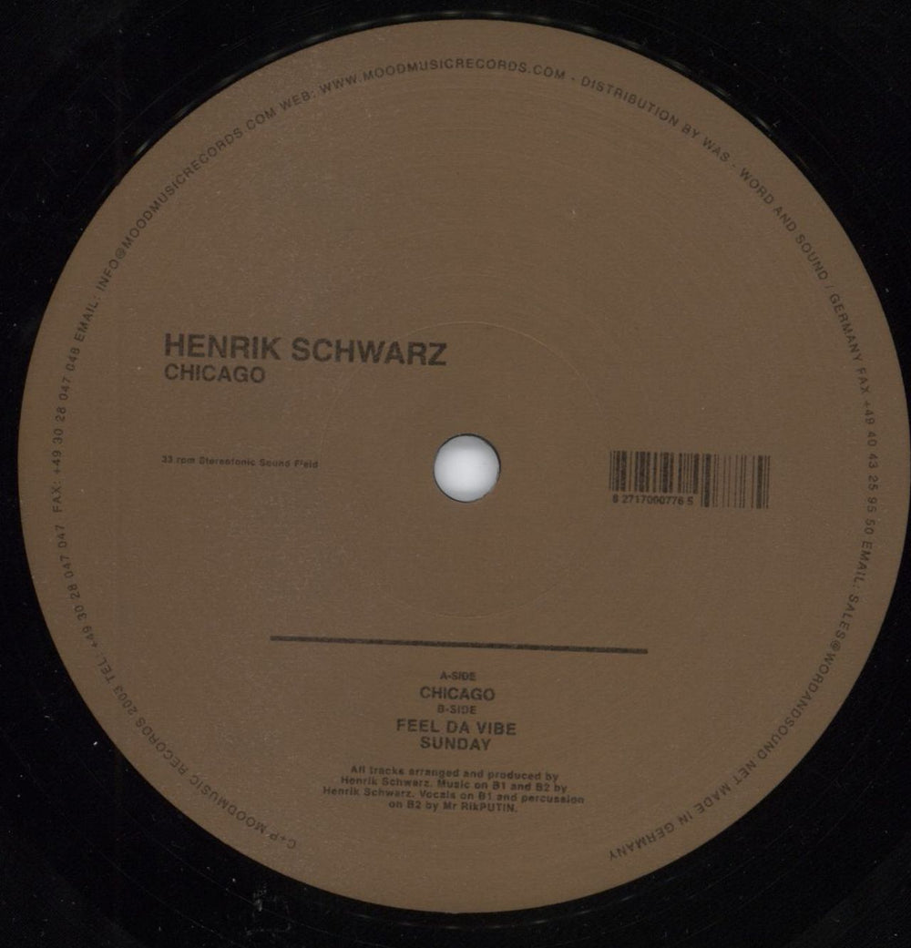 Henrik Schwarz Chicago German 12" vinyl single (12 inch record / Maxi-single) MOOD023