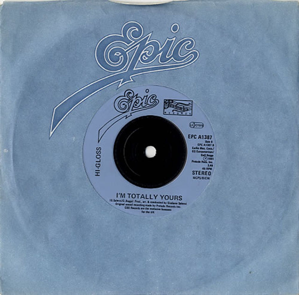 Hi-Gloss You'll Never Know - Injection UK 7" vinyl single (7 inch record / 45) EPCA1387