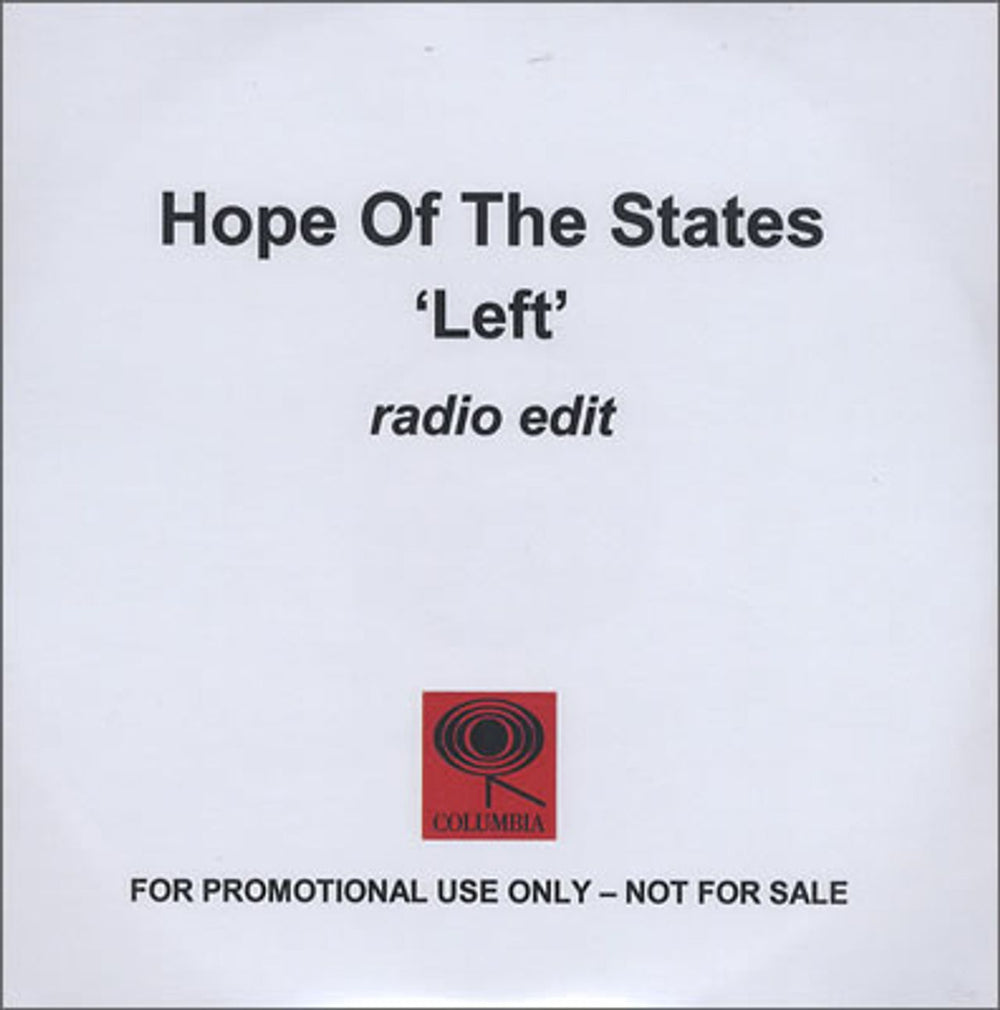 Hope Of The States Left UK Promo CD-R acetate CD-R ACETATE