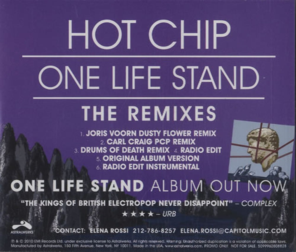 Hot Chip One Life Stand - The Remixes US Promo CD single (CD5 / 5") 5099962808828