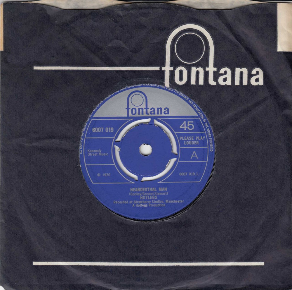 Hotlegs Neanderthal Man - 4pr UK 7" vinyl single (7 inch record / 45) 6007019