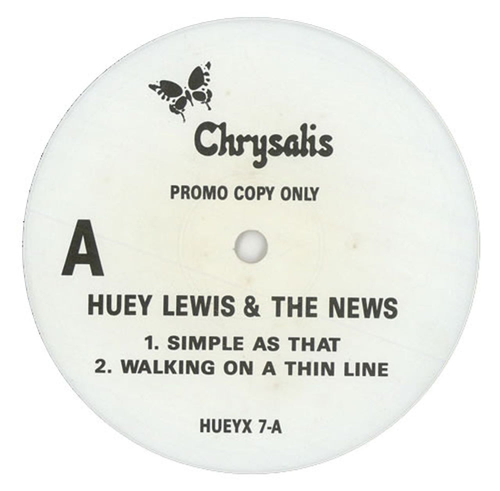 Huey Lewis & The News Simple As That UK Promo 12" vinyl single (12 inch record / Maxi-single) HUEYX7