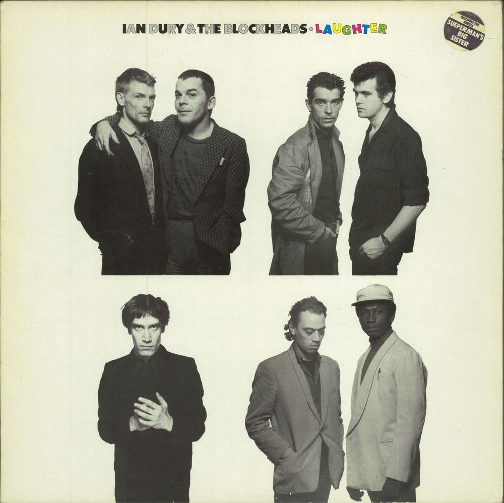 Ian Dury Laughter + Ian Dury & Davey Payne inner UK vinyl LP album (LP record) SEEZ30