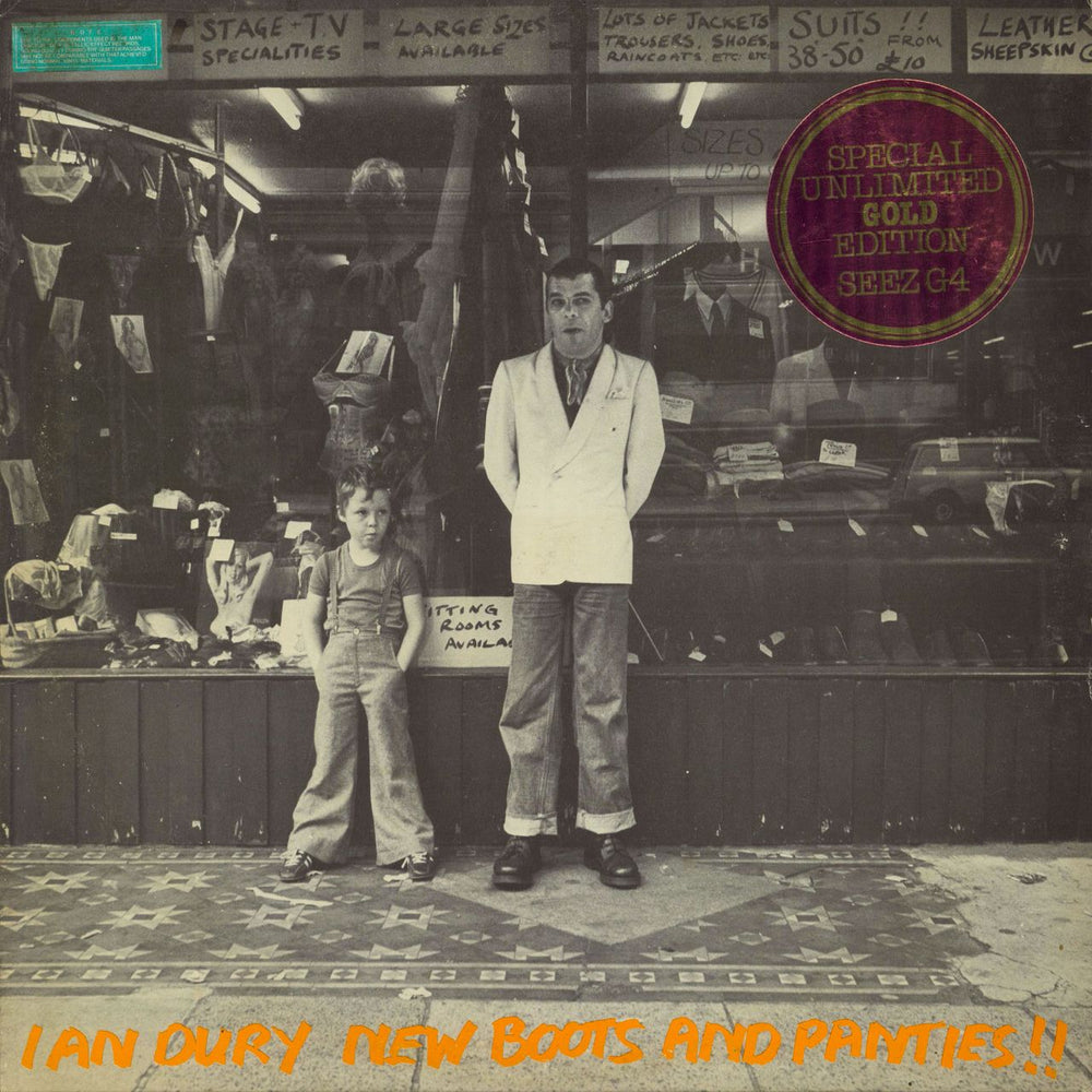 Ian Dury New Boots And Panties - Gold Vinyl - VG UK vinyl LP album (LP record) SEEZG4