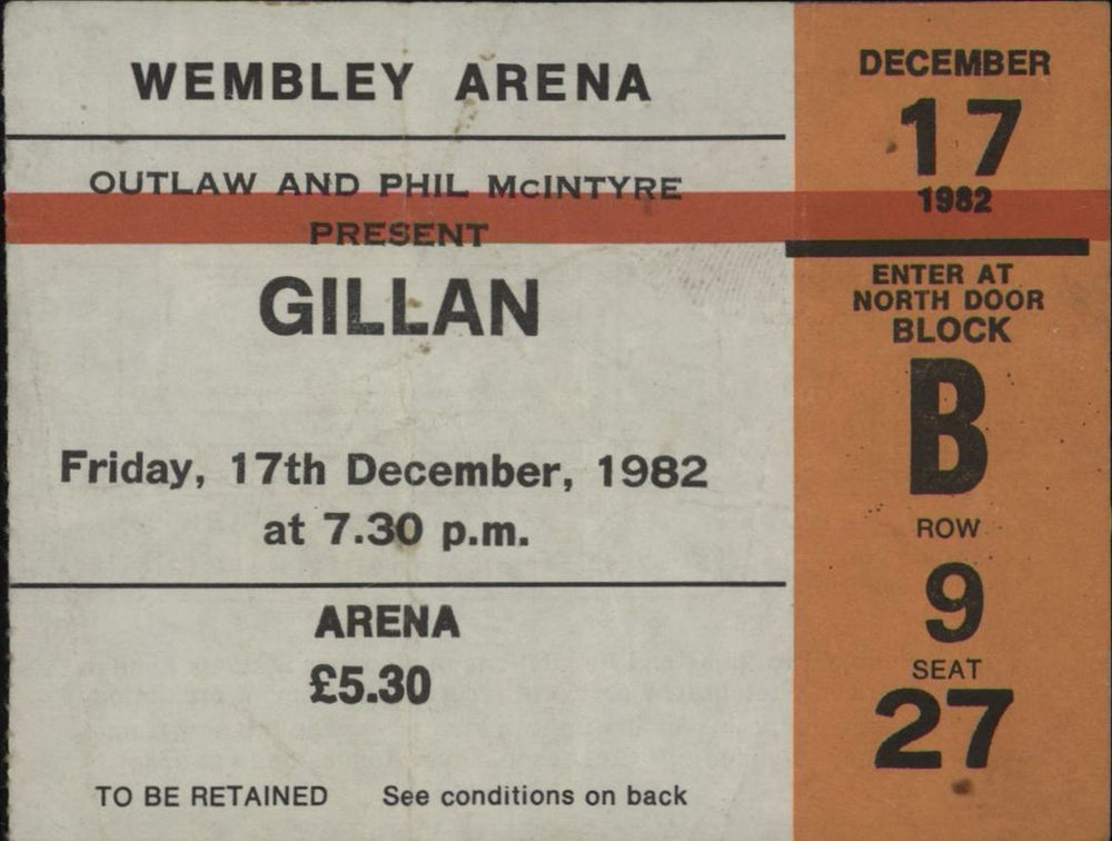 Ian Gillan Souvenir Progamme + Ticket Stub UK tour programme GILTRSO679889