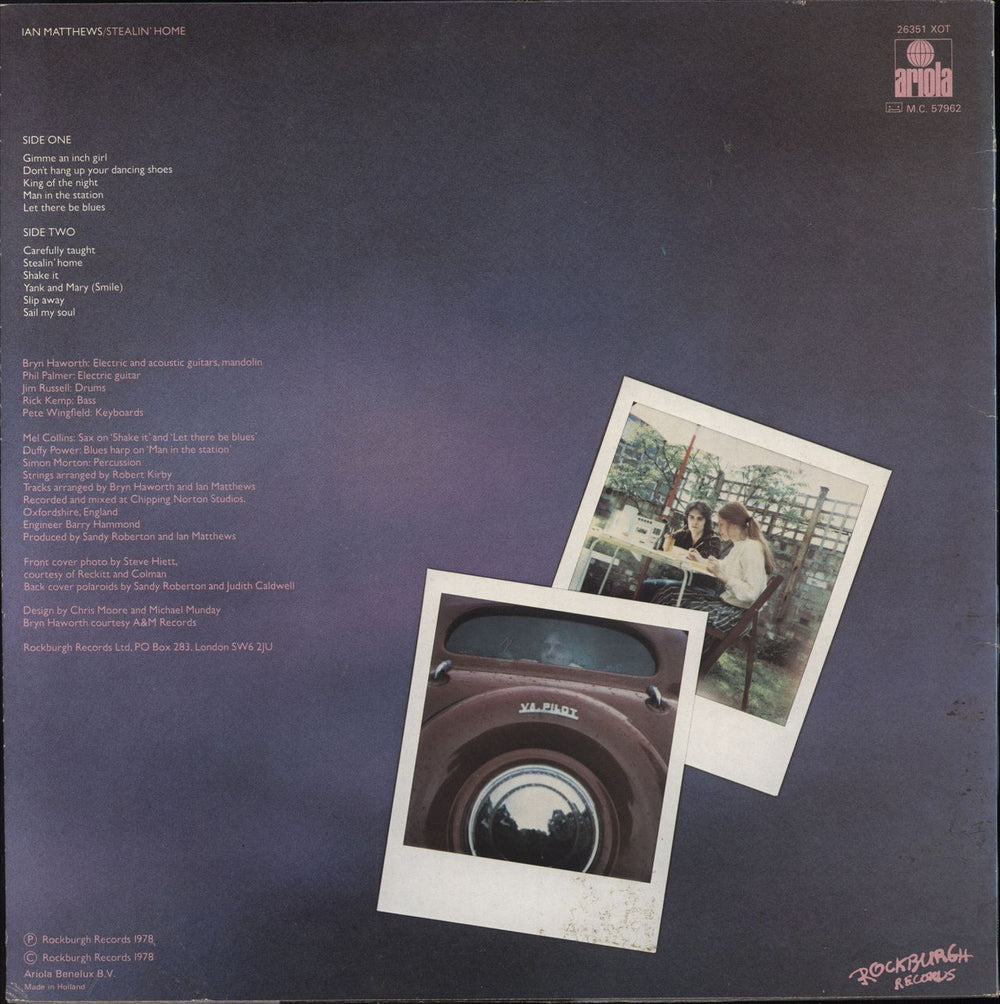 Ian Matthews Stealin' Home Dutch vinyl LP album (LP record)