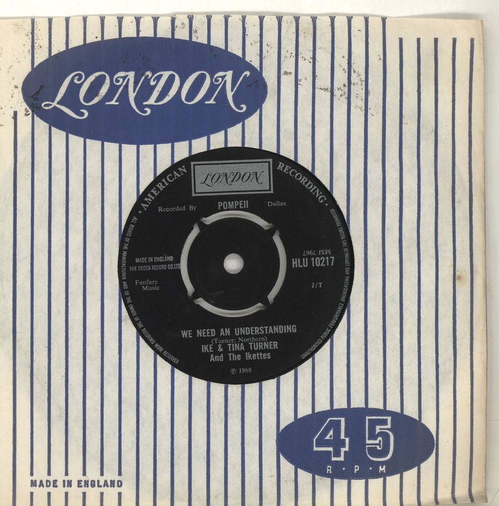 Ike & Tina Turner We Need An Understanding UK 7" vinyl single (7 inch record / 45) HLU10217