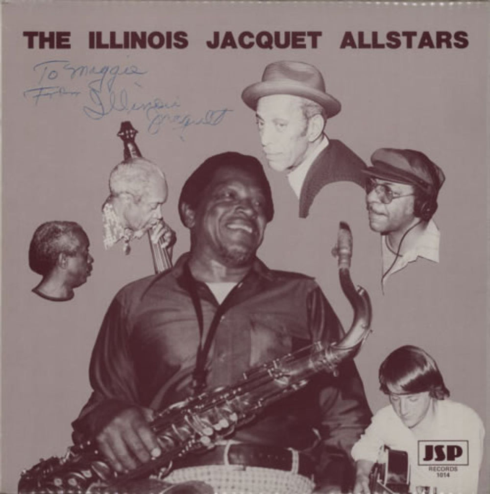 Illinois Jacquet The Illinois Jacquet Allstars - Autographed UK vinyl LP album (LP record) JSP1014