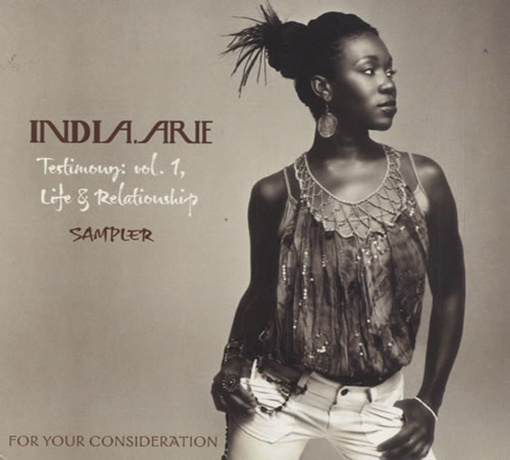 India.Arie Testimony: Vol.1, Life & Relationship Album Sampler US Promo CD single (CD5 / 5") UNIR21711-2