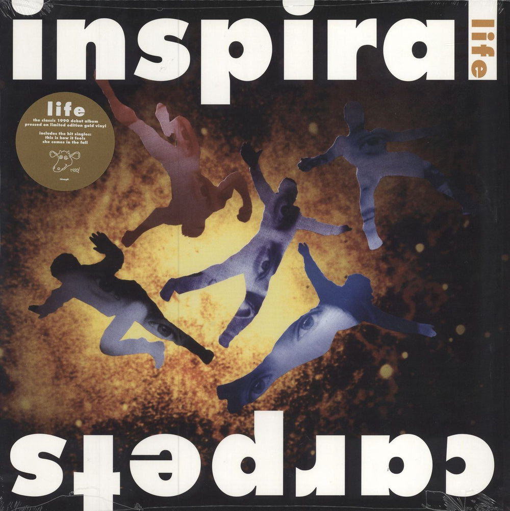 Inspiral Carpets Life - Gold Vinyl UK vinyl LP album (LP record) LDUNG8