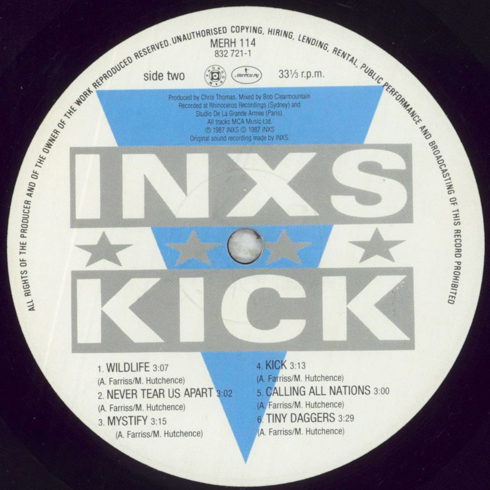 Inxs Kick - Black Hype Sticker + Insert UK vinyl LP album (LP record) INXLPKI652578