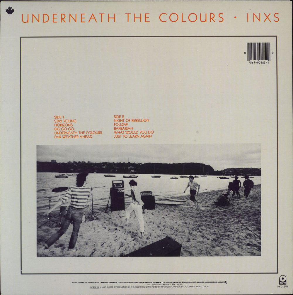 Inxs Underneath The Colours Canadian vinyl LP album (LP record) 075679018519