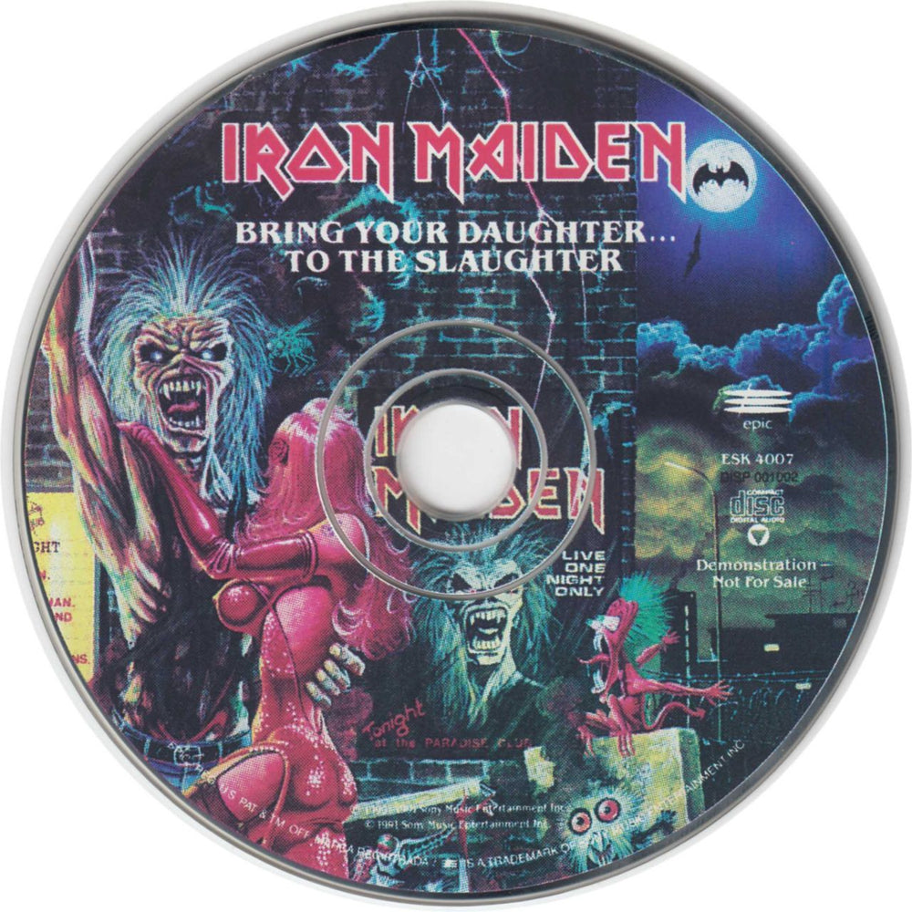 Iron Maiden Bring Your Daughter To The Slaughter US Promo CD single (CD5 / 5") ESK4007