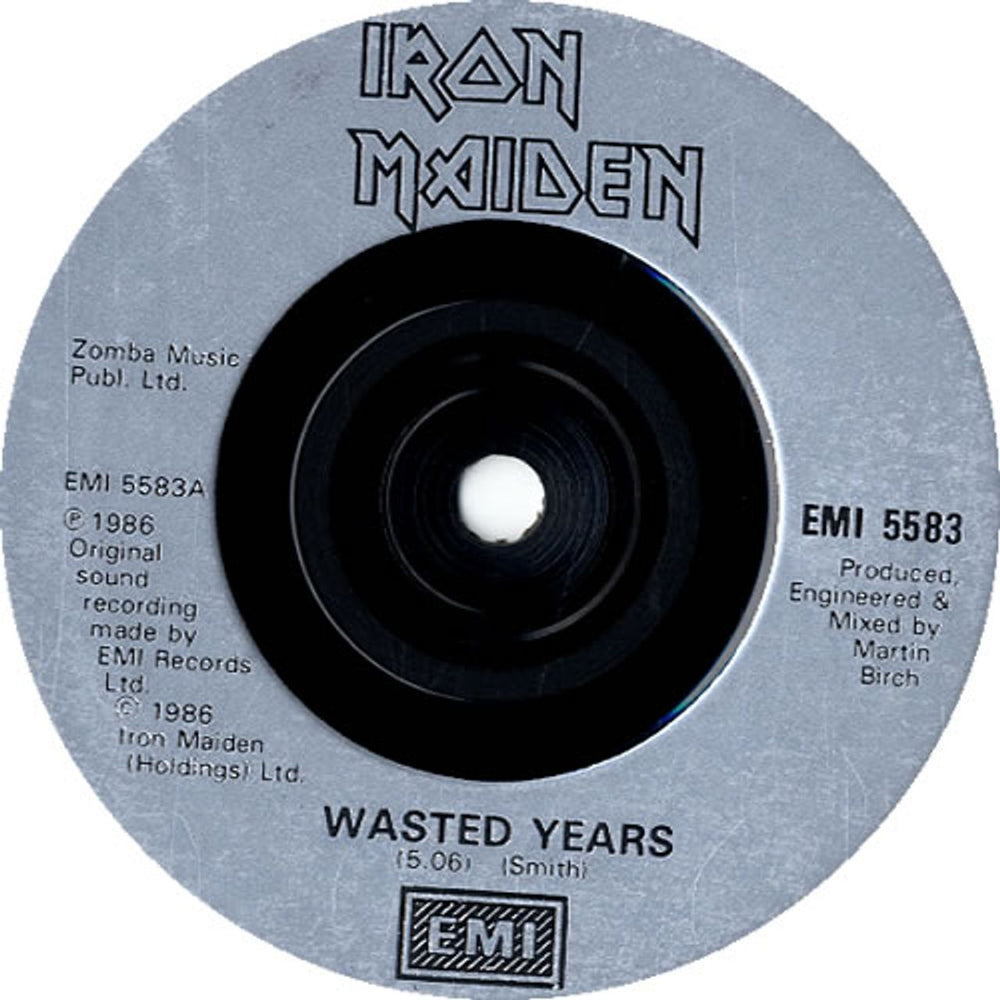 Iron Maiden Wasted Years - Inj UK 7" vinyl single (7 inch record / 45) IRO07WA595789