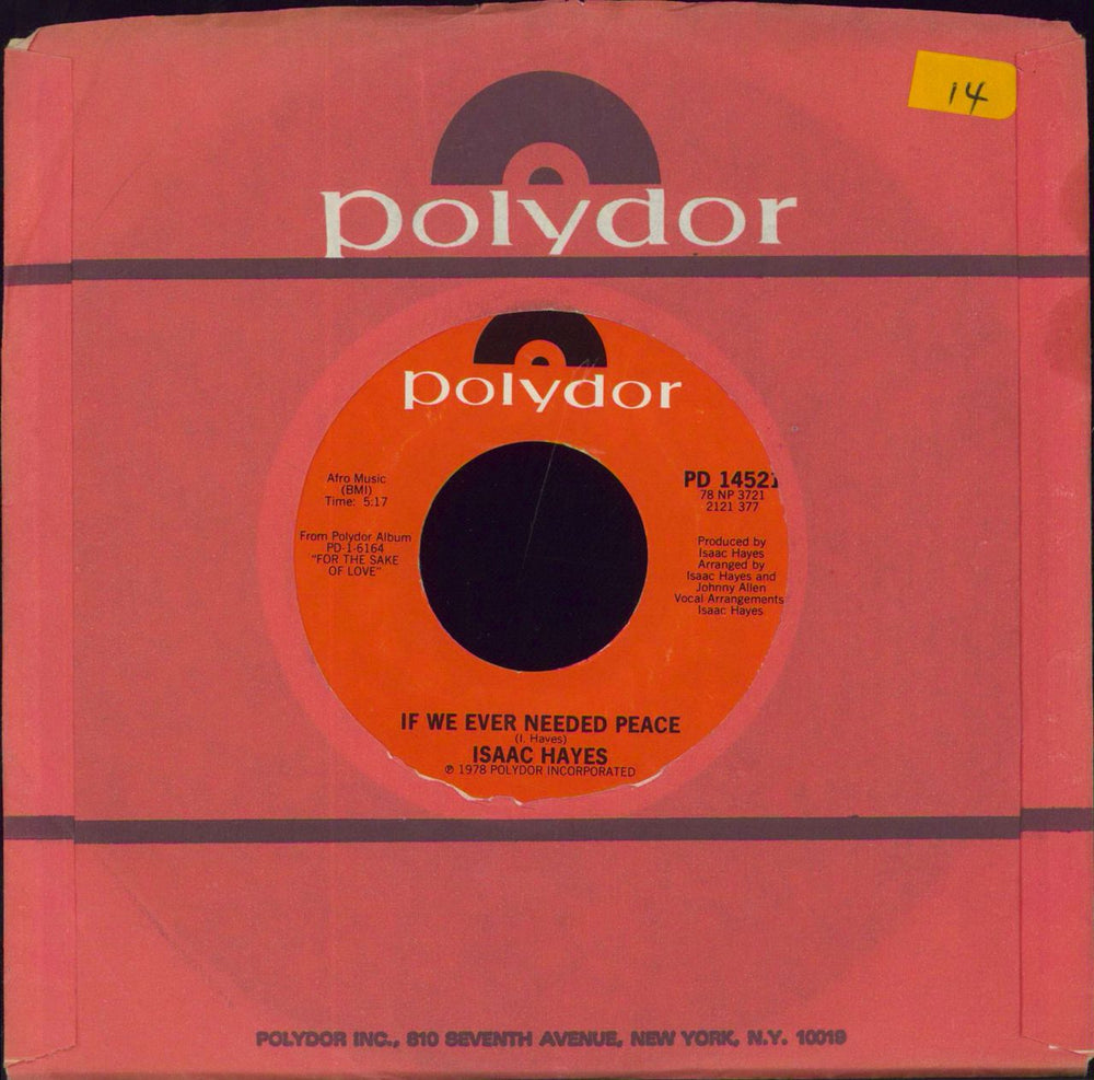 Isaac Hayes Zeke The Freak US 7" vinyl single (7 inch record / 45)